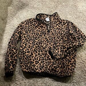Leopard Fleece Pullover